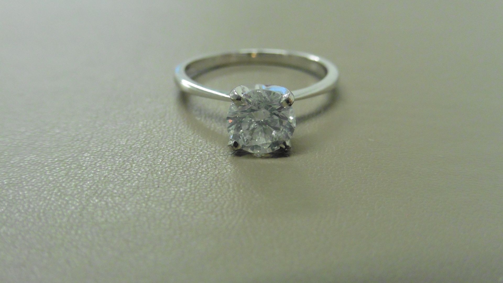 1.16ct diamond solitaire ring with a brilliant cut diamond. H colour and I1 clarity. Set in platinum - Image 4 of 4