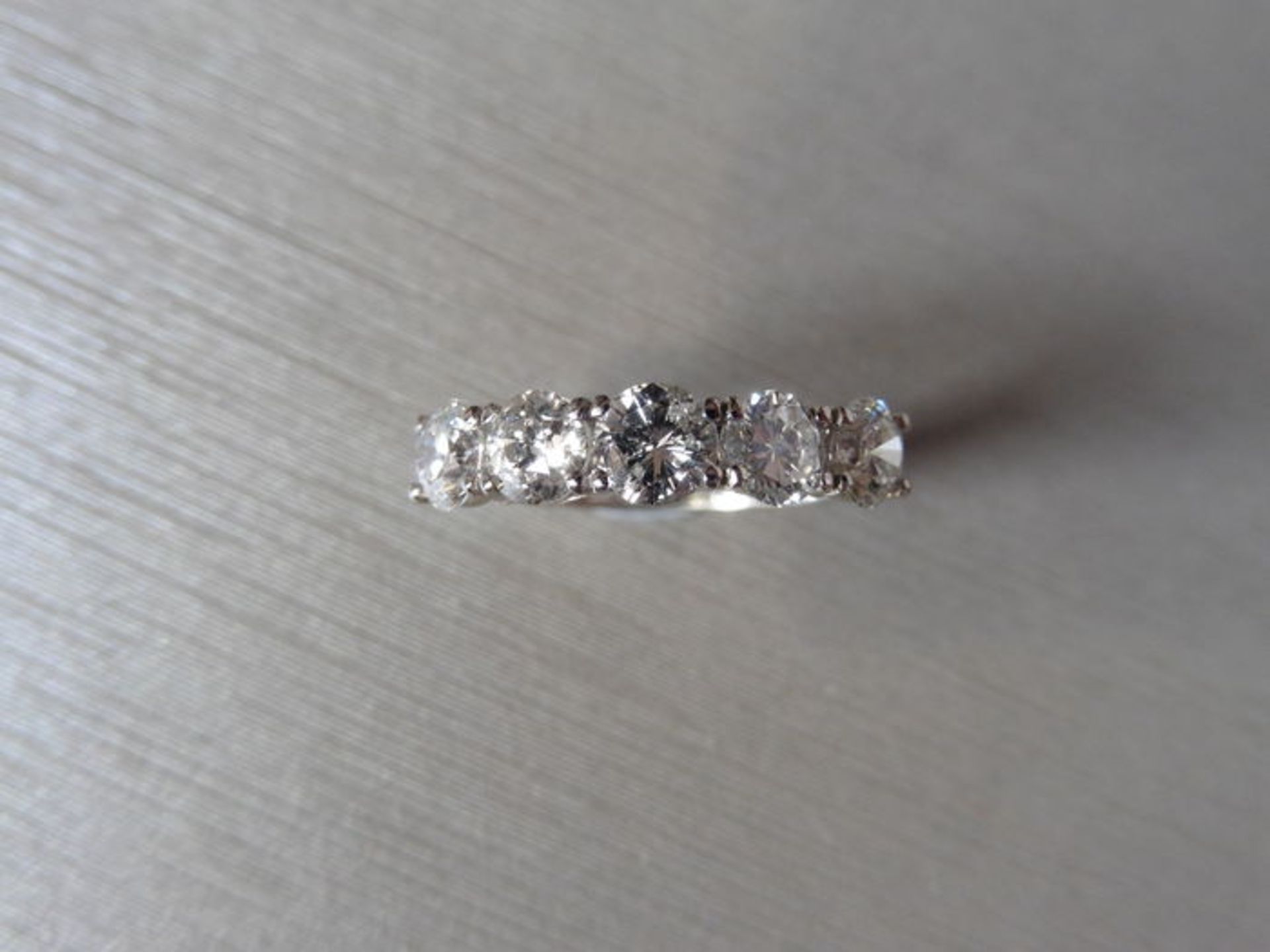 2.50ct diamond five stone ring. 5 x brilliant cut diamonds ( 0.50ct ) I colour and si3 clarity. 4 - Image 3 of 3