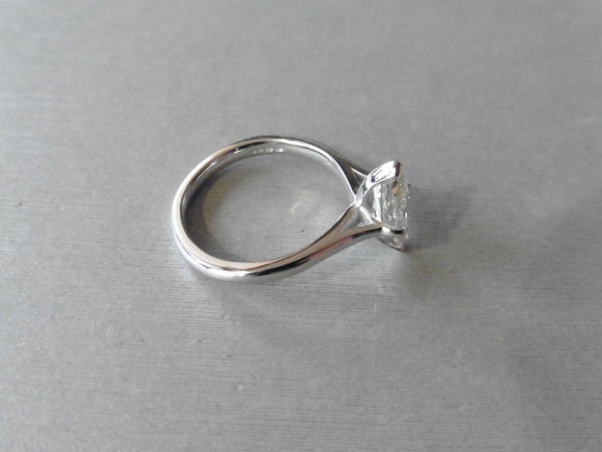 0.70ct diamond solitaire ring set in18ct gold. Marquise diamond, I colour and SI1 clarity. 2 claw - Image 2 of 3