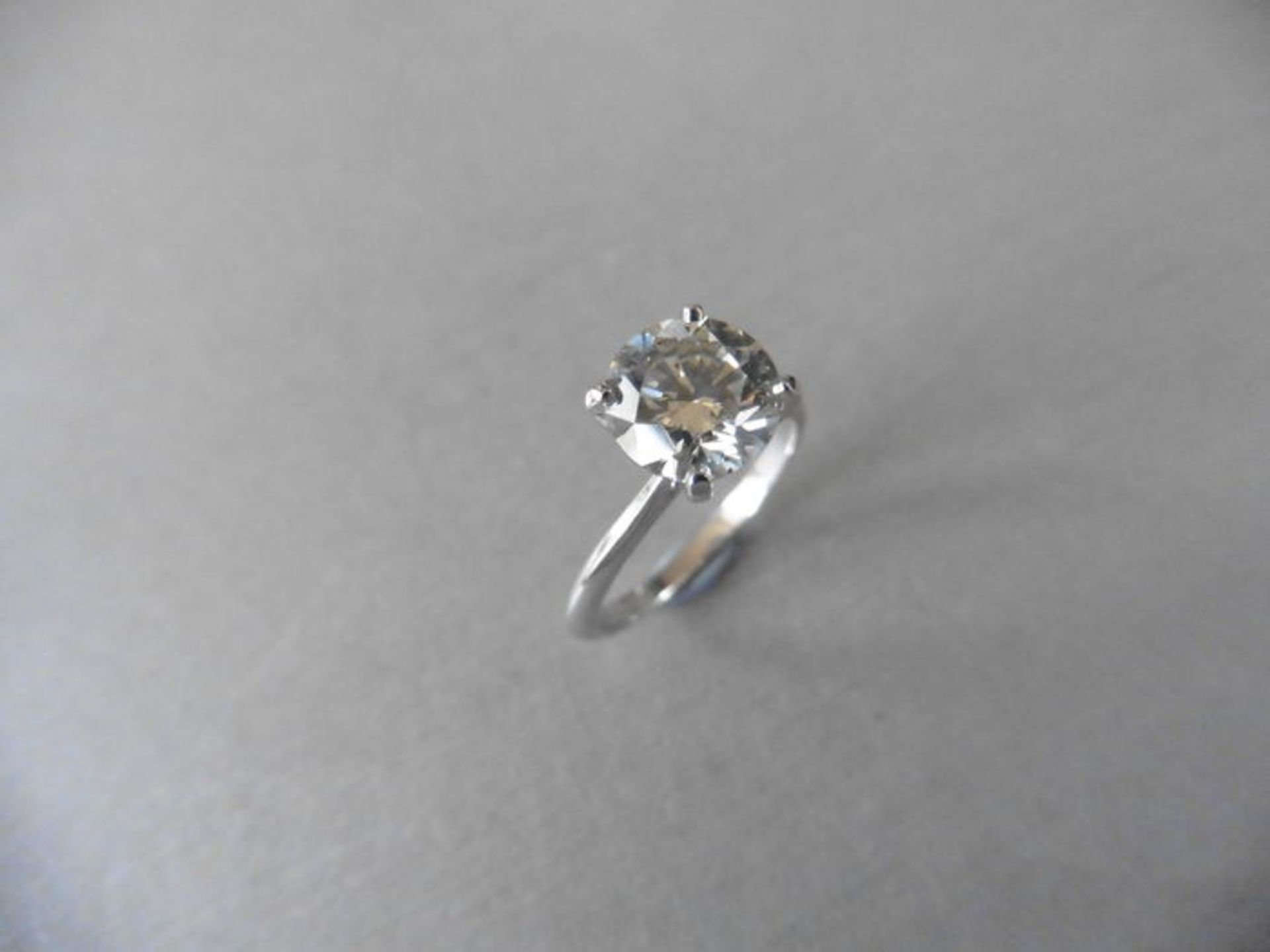 2.16ct diamond solitaire ring set in 18ct white gold. M colour and si3 clarity. High 4 claw setting,