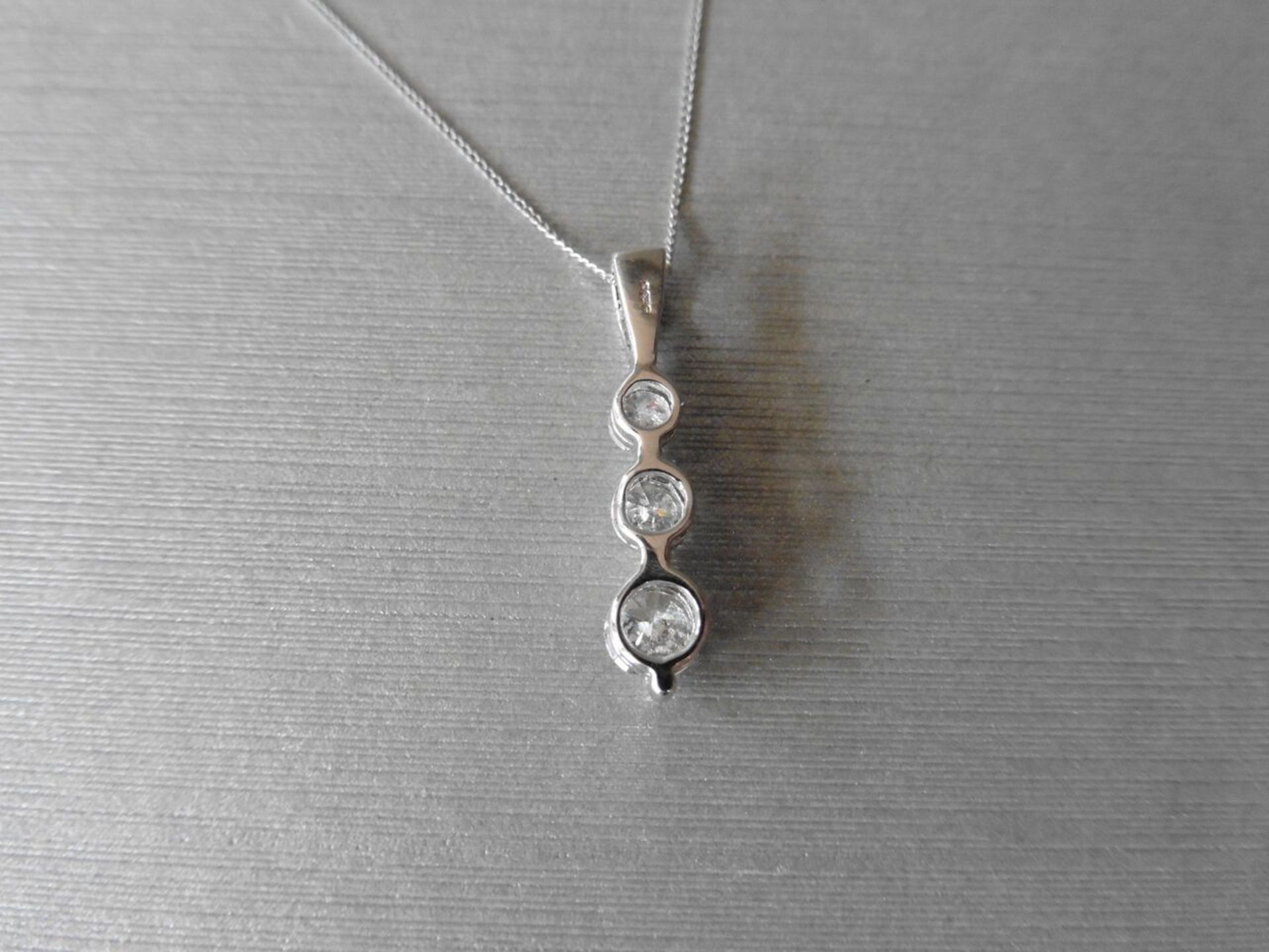 0.75ct Trilogy style pendant set with 3 graduated brilliant cut diamonds, I colour, Si3 clarity. Set - Image 2 of 3