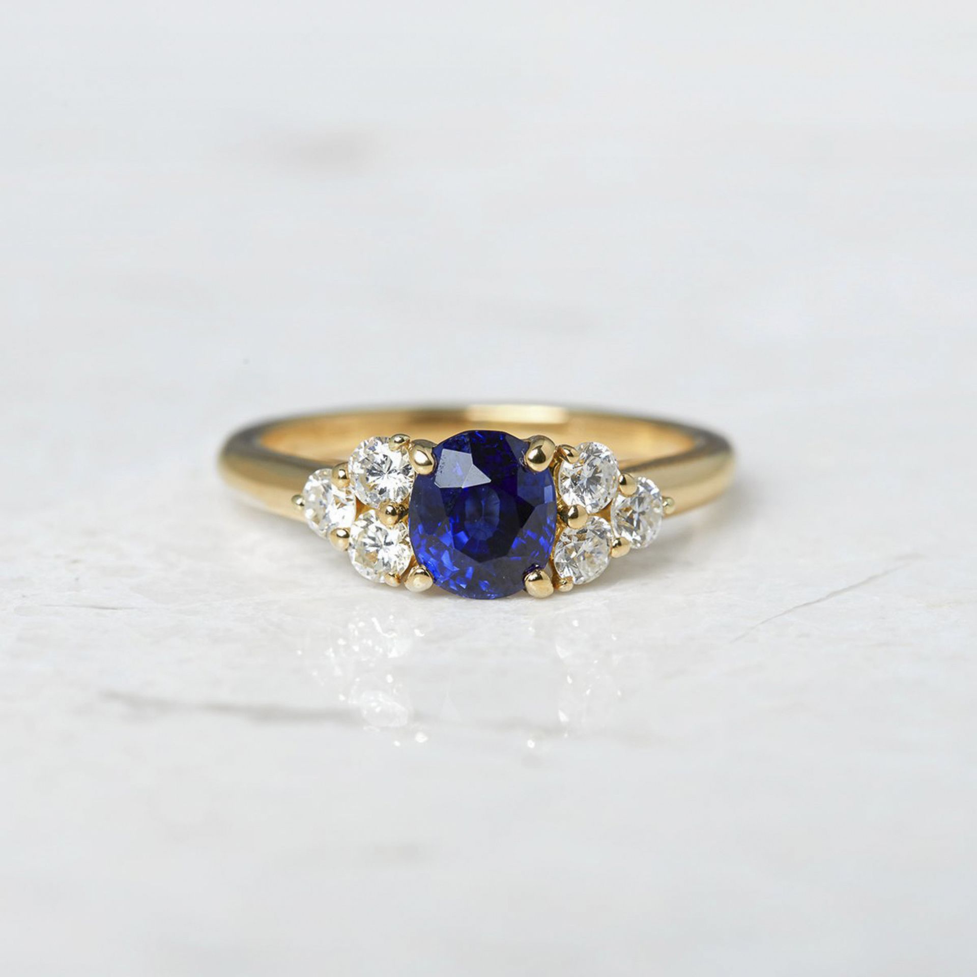 Cartier, 18k Yellow Gold 1.37ct Sapphire & 0.50ct Diamond Ring with Cartier Box & Cert / IGR Report - Image 2 of 12
