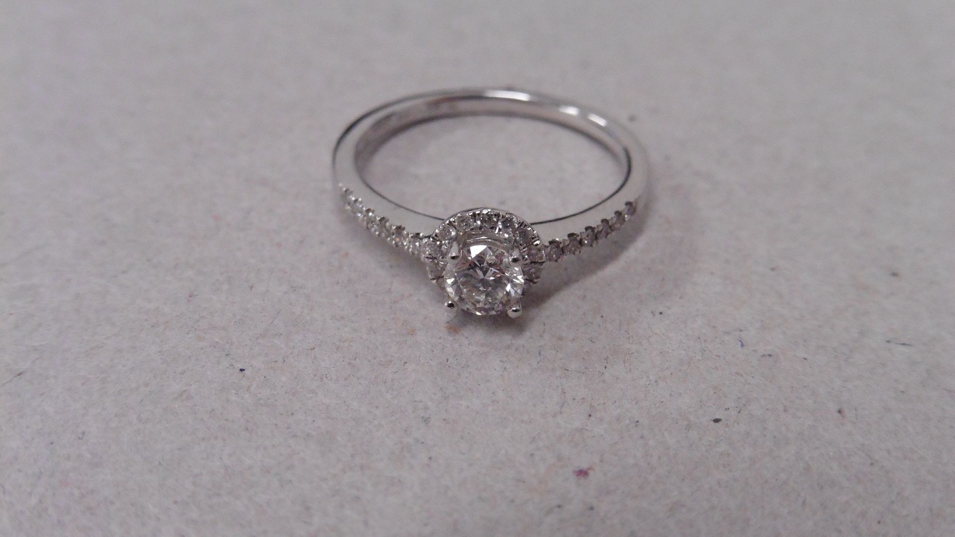 18ct diamond set solitaire ring. Centre stone 0.30ct brilliant cut diamond, H colour and si2 - Image 4 of 5