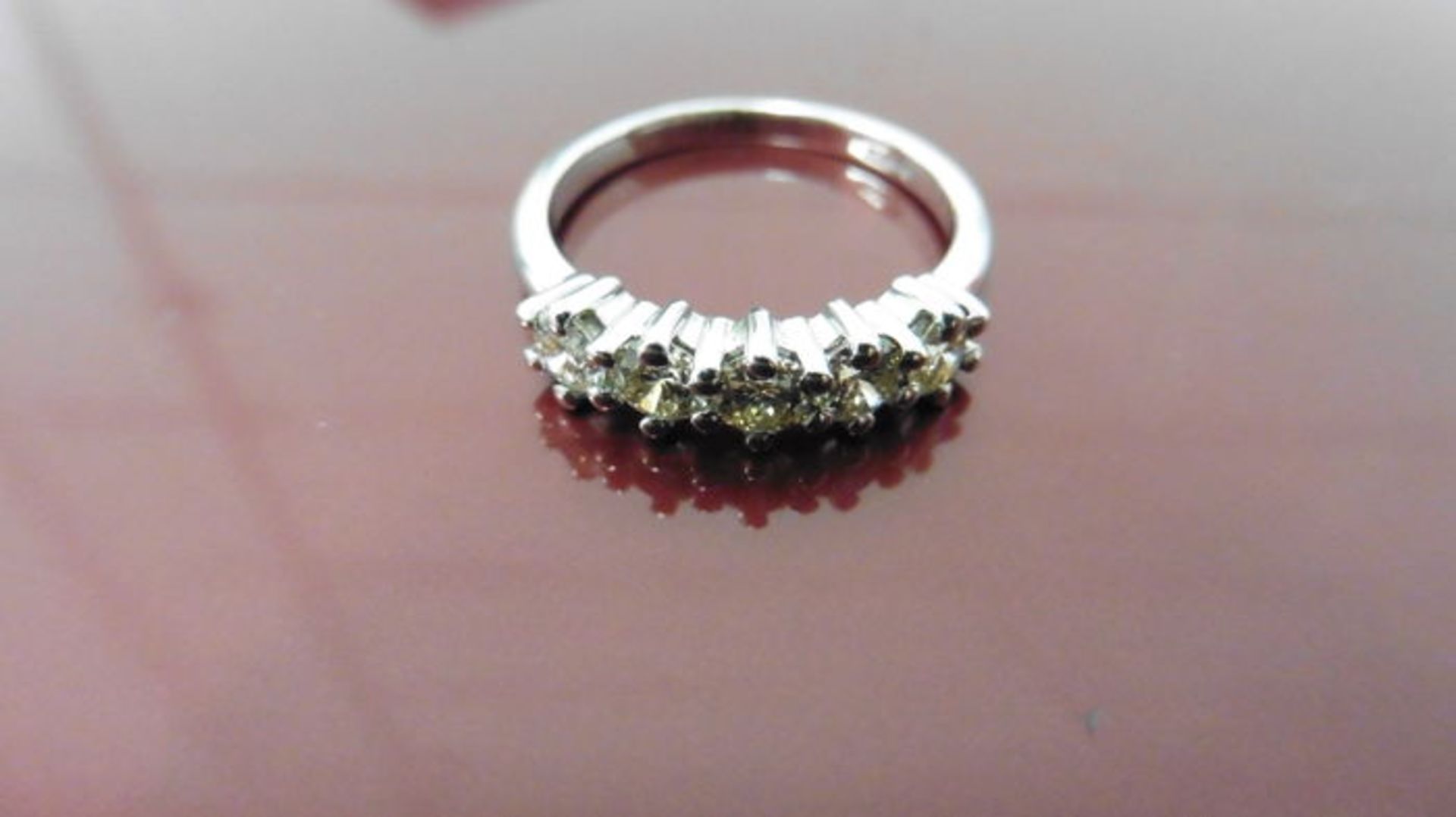 0.50ct Diamond five stone ring set with five brilliant cut diamonds. I/J colour and SI3 clarity. The - Image 3 of 3