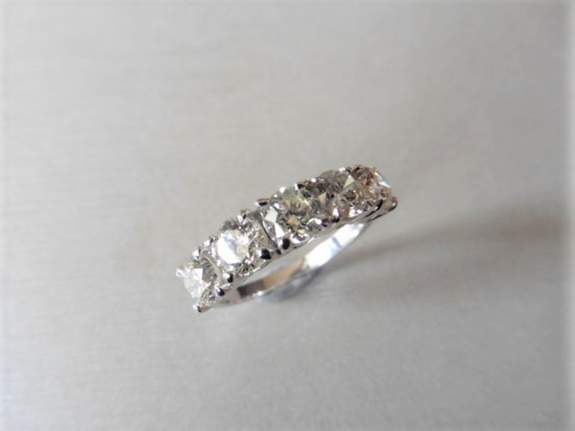 3.50ct diamond five stone ring. 5 x brilliant cut diamonds ( 0.70ct ) I colour and I1-2 clarity. 4