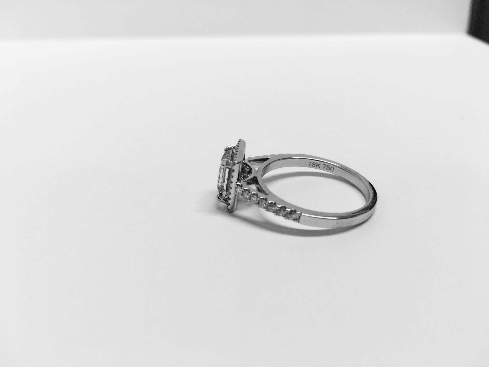 1.75ct diamond set solitaire ring set in 18ct. Princess cut diamond in the centre, I colourand I2 - Image 2 of 5