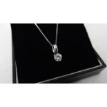 0.35ct diamond set pendant. Brilliant cut diamond, I colour and si3 clarity.2 claw setting.