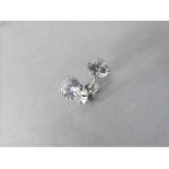 1.00ct diamond solitaire stud earrings set in platinum. I/J colour, si3-i1 clarity.4 claw setting