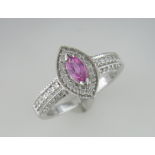 Pink Sapphire Marquise cut with Diamonds