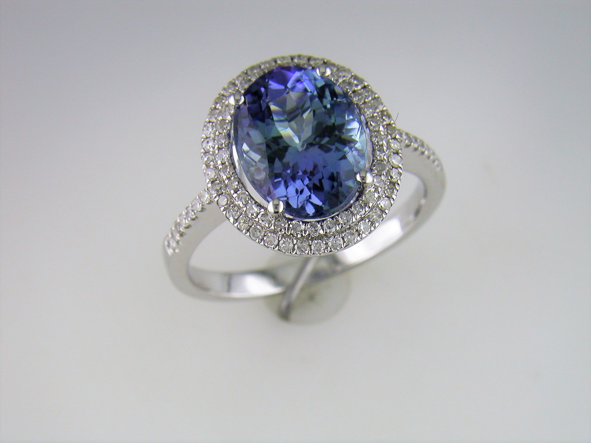 Tanzanite and Diamond Cluster Ring