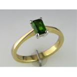 A Chrome Diopside Solitaire Ring