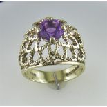 A "Fully Restored" Bombe Style Amethyst Ring