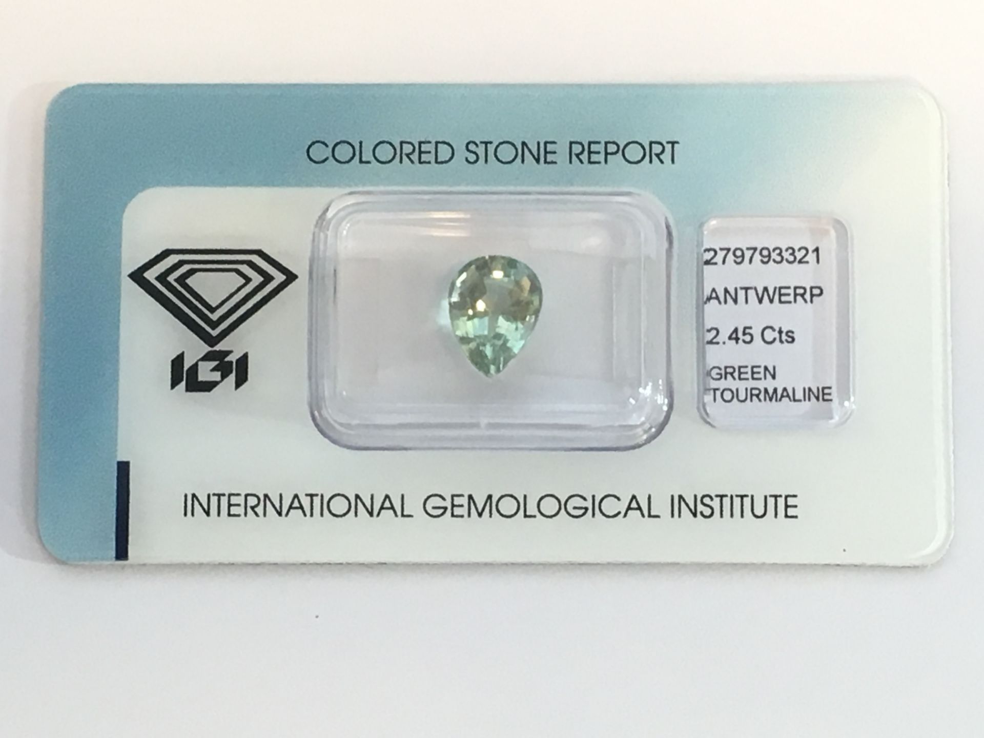 2.45ct Natural Green Tourmaline with IGI Certificate