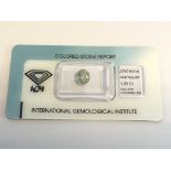 1.53ct Natural Yellow Tourmaline with IGI Certificate