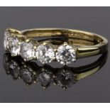 9CT GOLD CUBIC ZIRCONIA DRESS RING COMPRISING FIVE CUBIC ZIRCONIAS