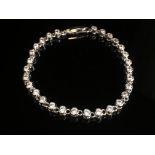 5CT SIMULATED SAPPHIRE RHODIUM PLATED BRACELET