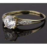 9CT GOLD SOLITAIRE RING, COMPRISING A CENTRE CUBIC ZIRCONIA