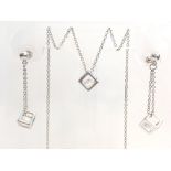 Silver Necklace and Earring set with Swarovski Crystal