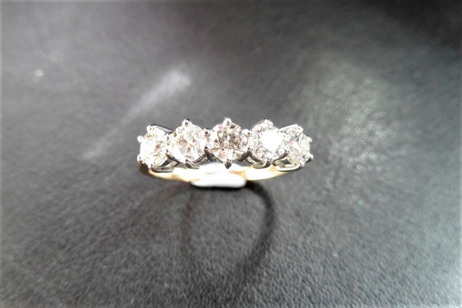 2.50ct diamond five stone ring. 5 x brilliant cut diamonds ( 0.50ct ) H colour and VS clarity. 6 - Image 3 of 3