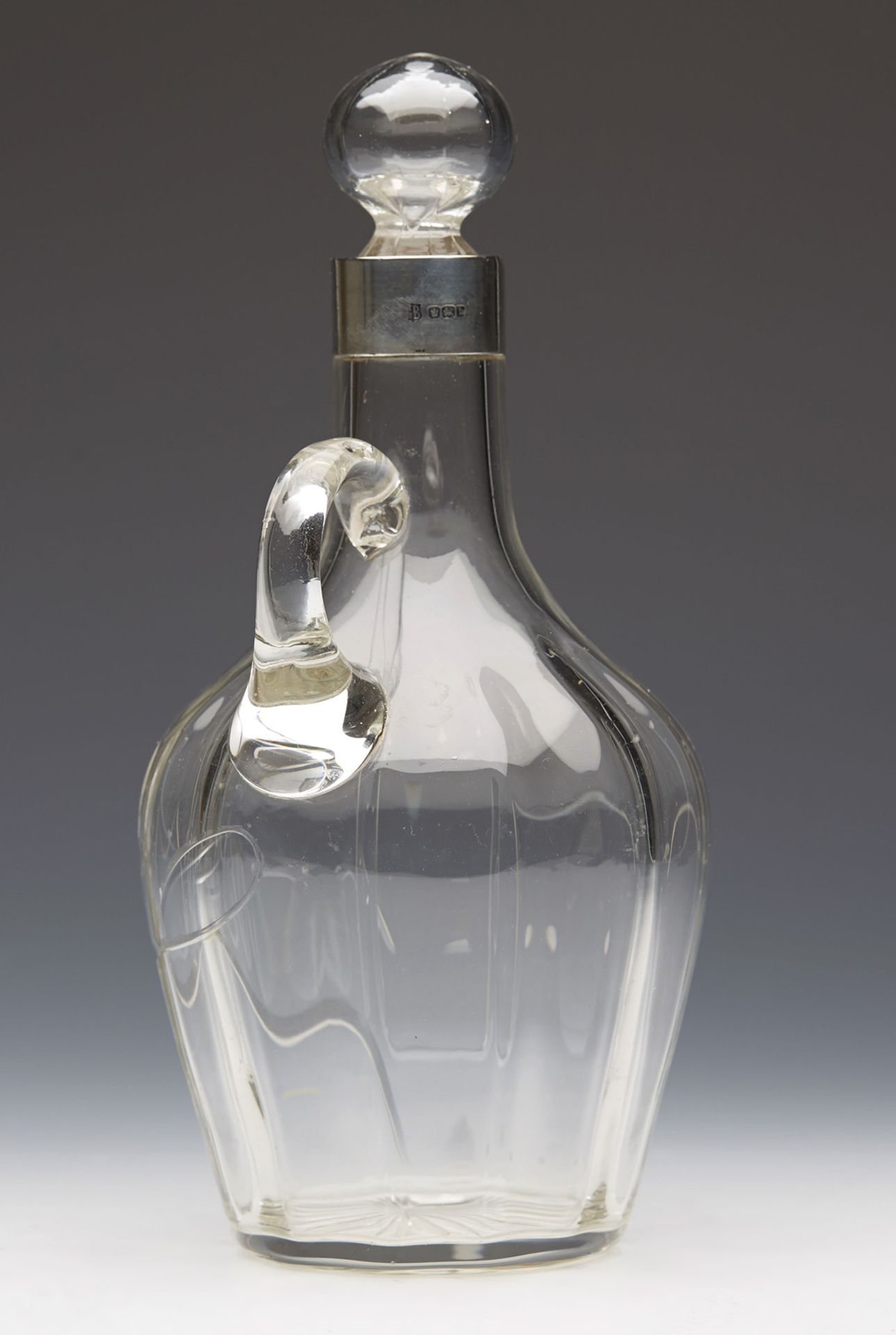 Antique Silver Mounted Whsiky Flagon Glass Decanter 1900 - Image 3 of 7