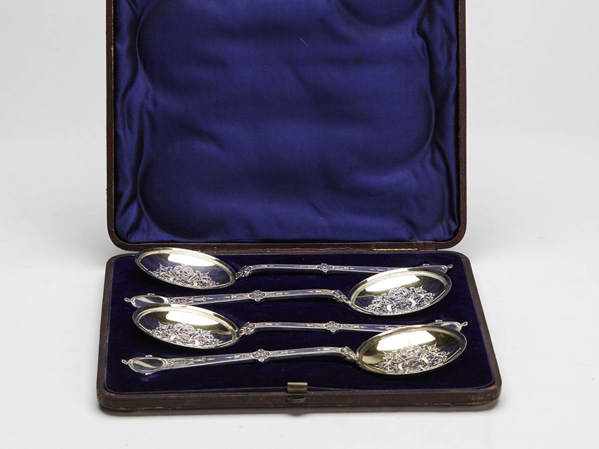 Set Antique Silver Anointing Spoons By Martin & Hall 1876 - Image 15 of 17