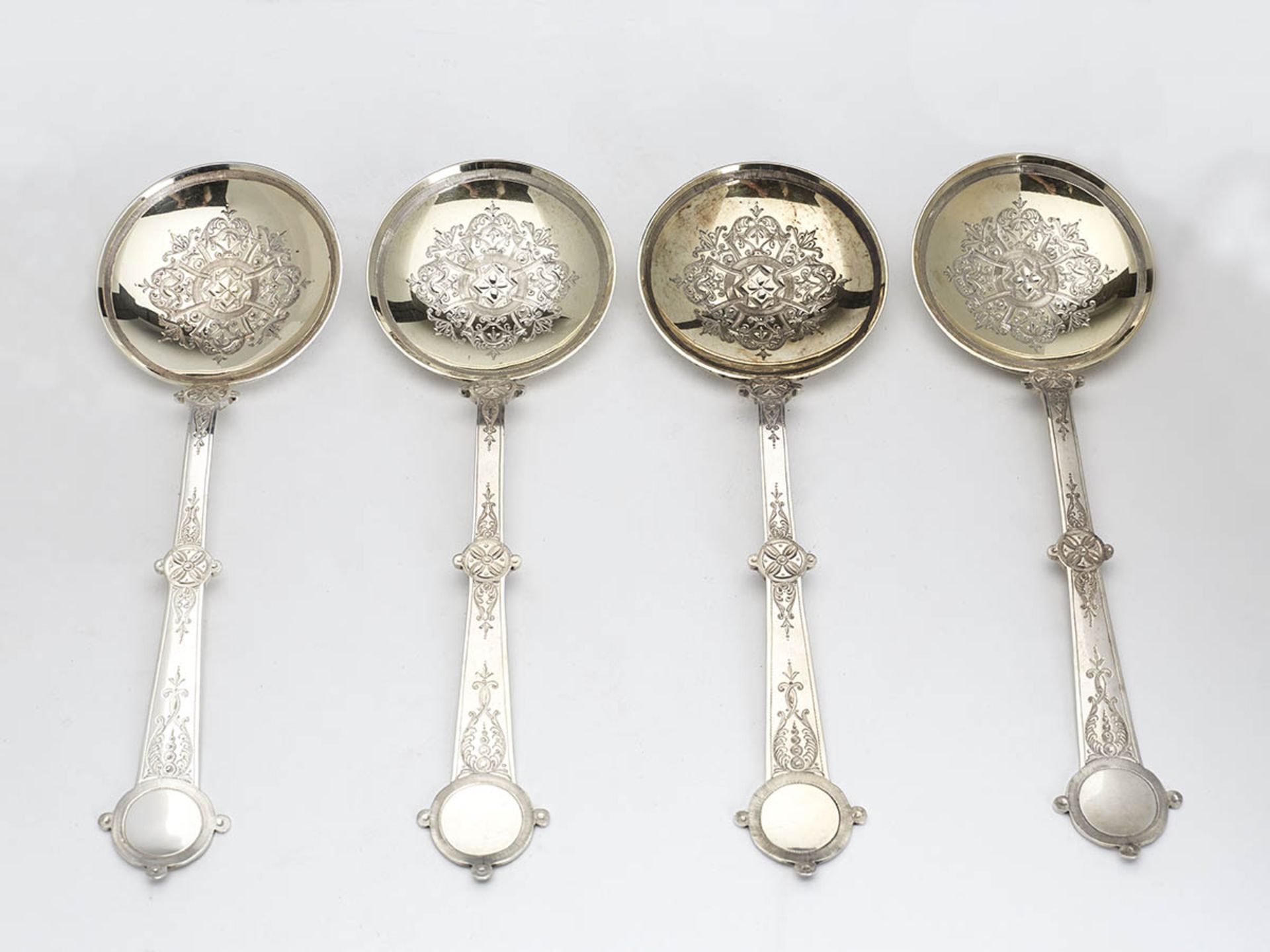 Set Antique Silver Anointing Spoons By Martin & Hall 1876 - Image 11 of 17