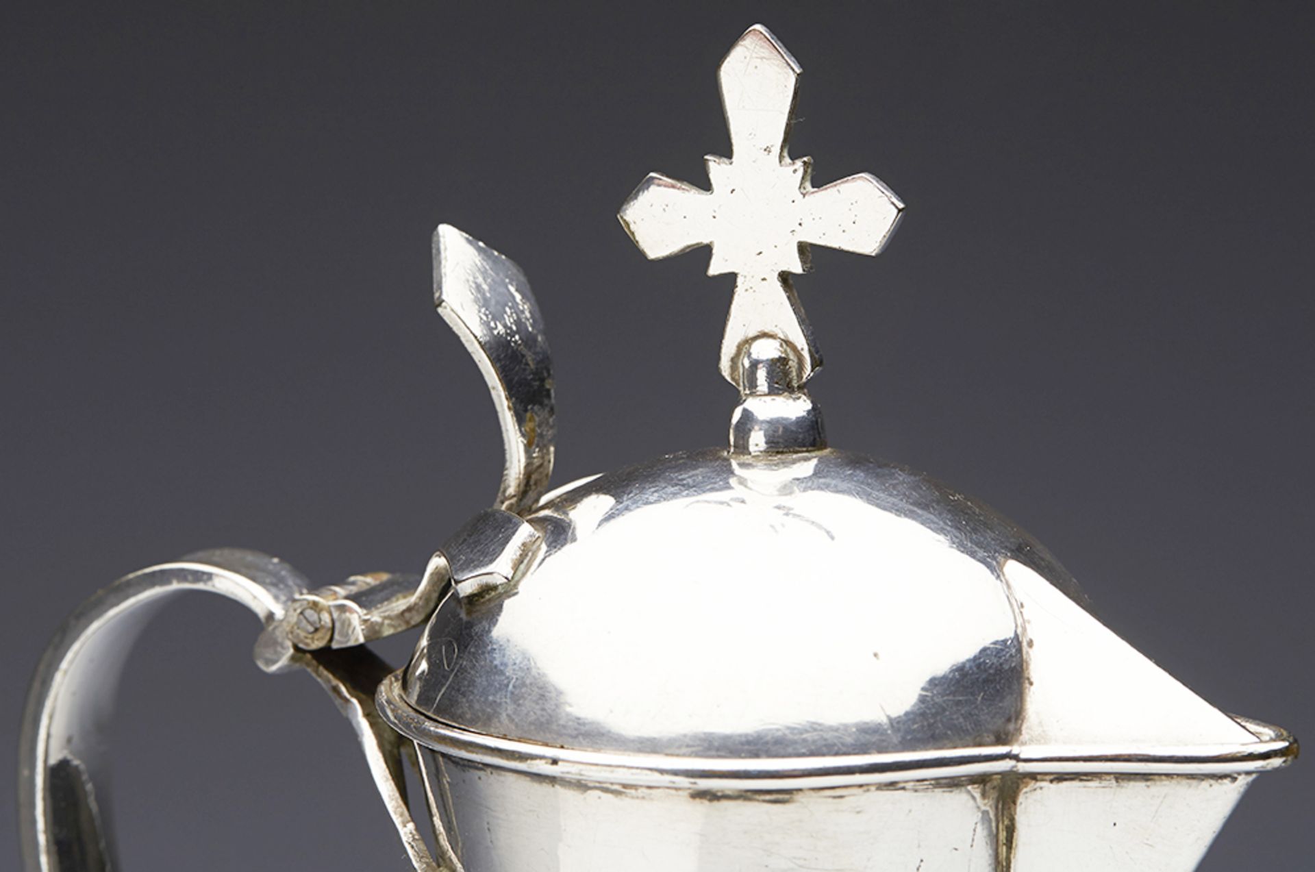 Antique Ecclesiastical Pugin Style Gothic Silver Plated Altar Jug 19Th C. - Image 11 of 11