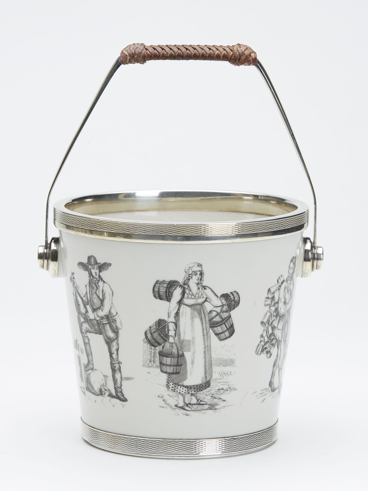 Scandinavian Silver Mounted Figural Ice Bucket