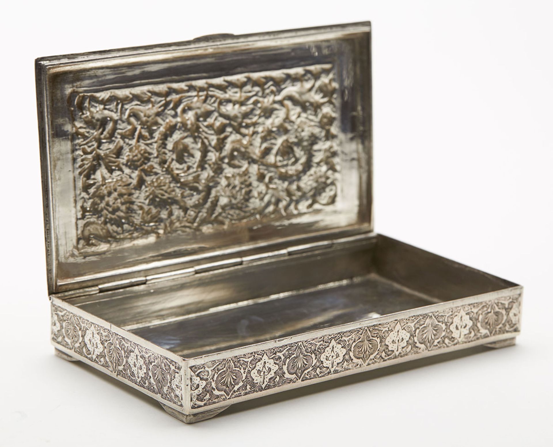 Antique Quality Middle Eastern Silver Box With Birds C.1910 - Image 5 of 8