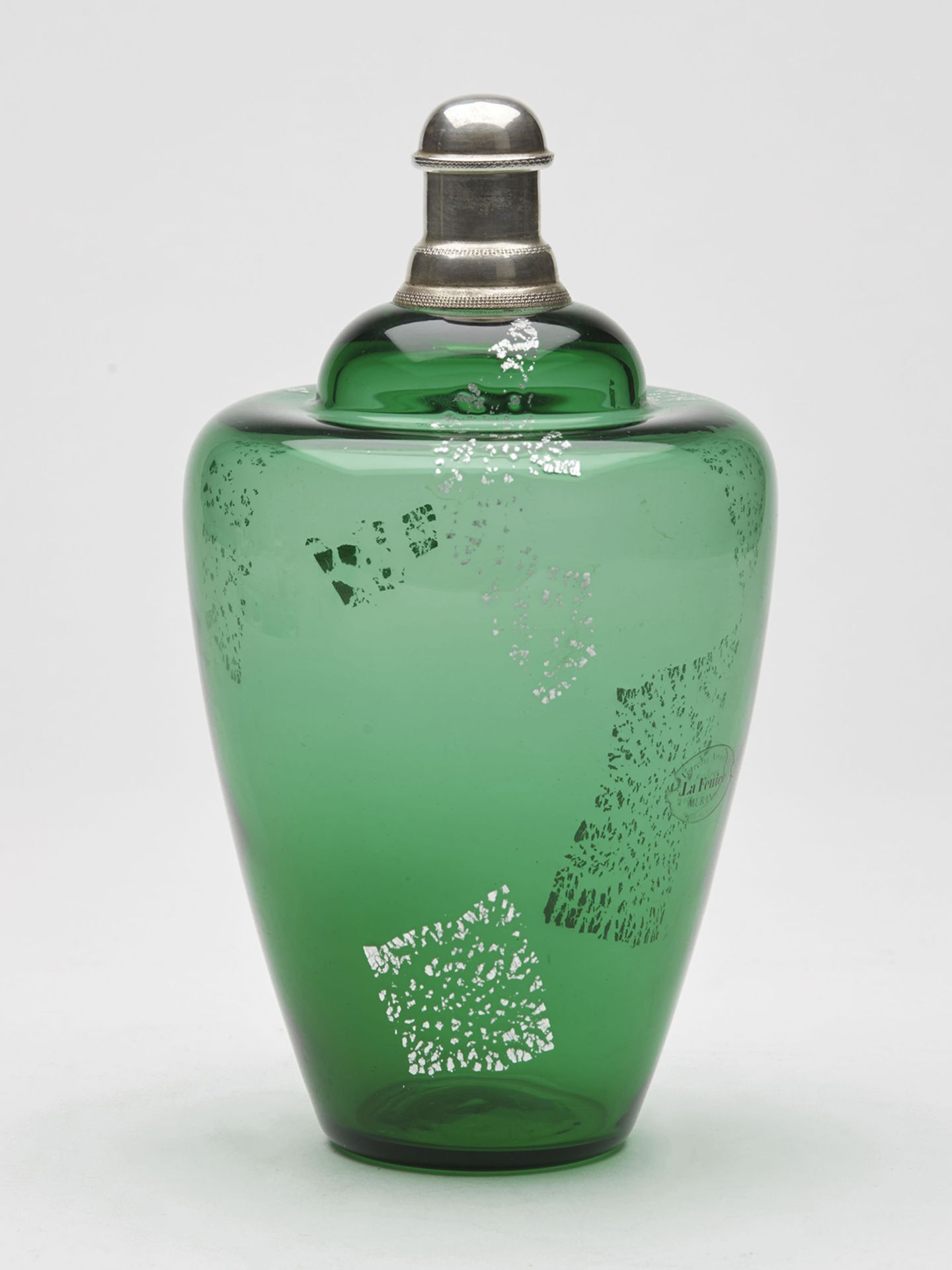 Murano La Fenice Silver Mounted Cologne Bottle 20Th C. - Image 2 of 10