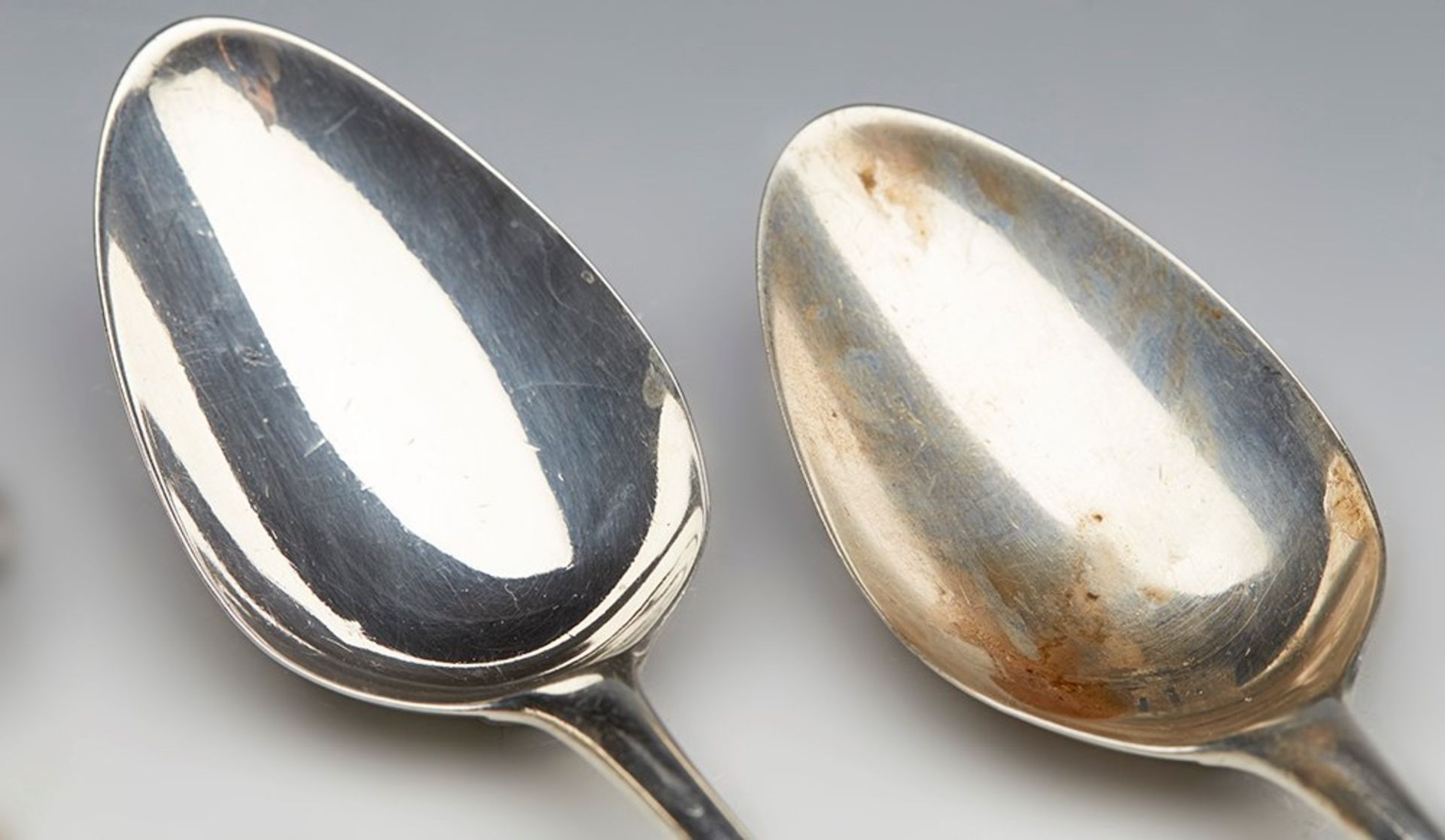 Fine Georgian Set Five Large Silver Table Spoons Thomas Wallis 1791 - Image 3 of 7
