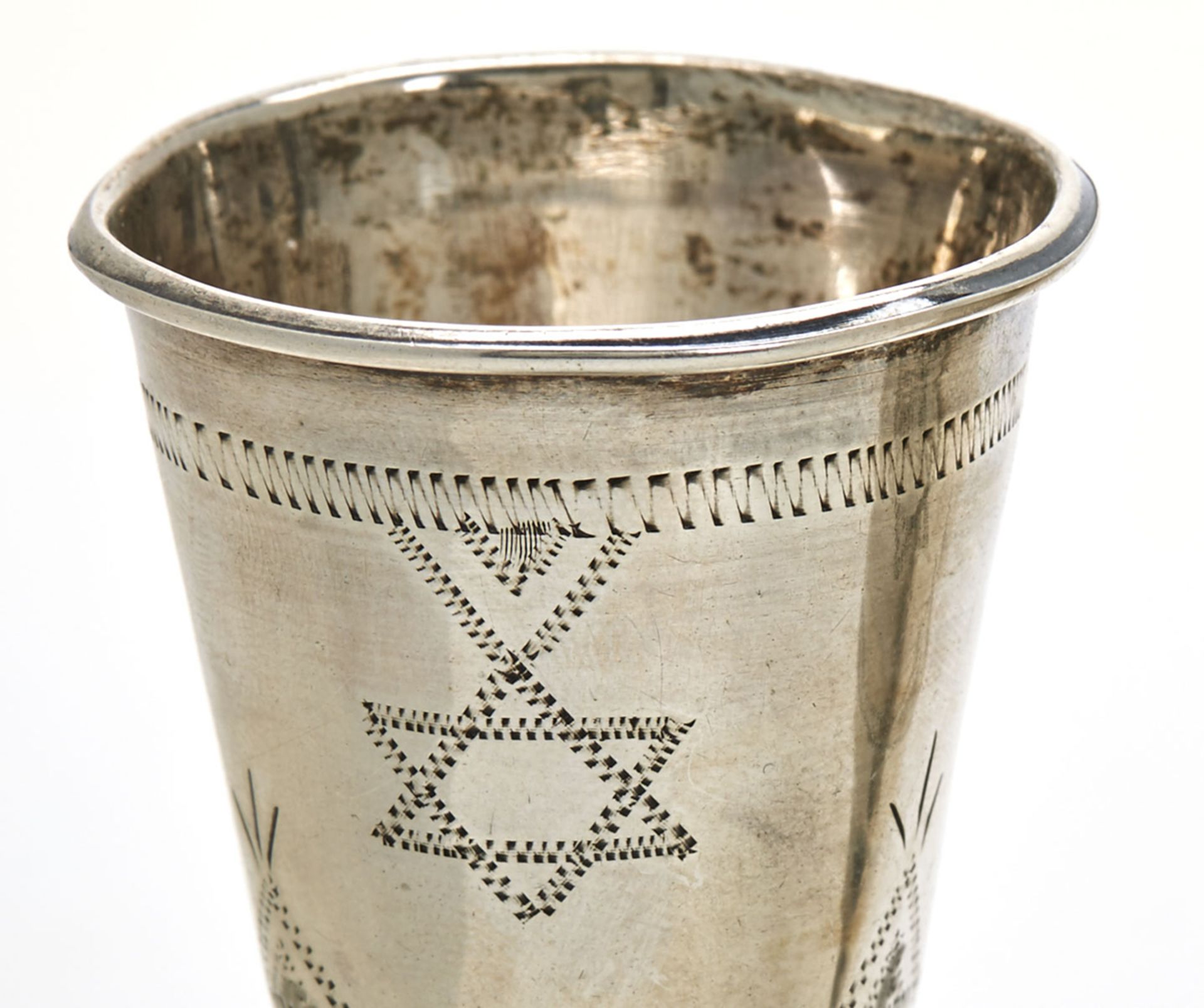 Pair Antique Kiddish Silver Cups Birmingham 1914 - Image 2 of 6