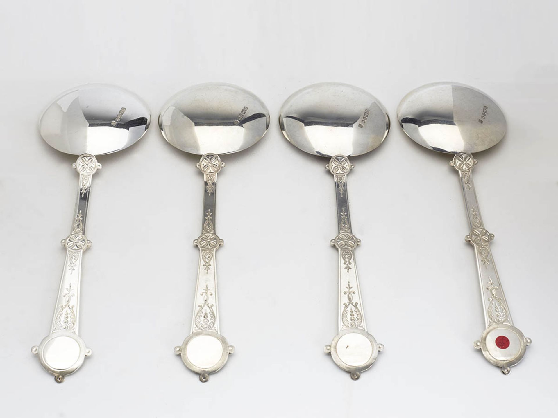 Set Antique Silver Anointing Spoons By Martin & Hall 1876 - Image 5 of 17