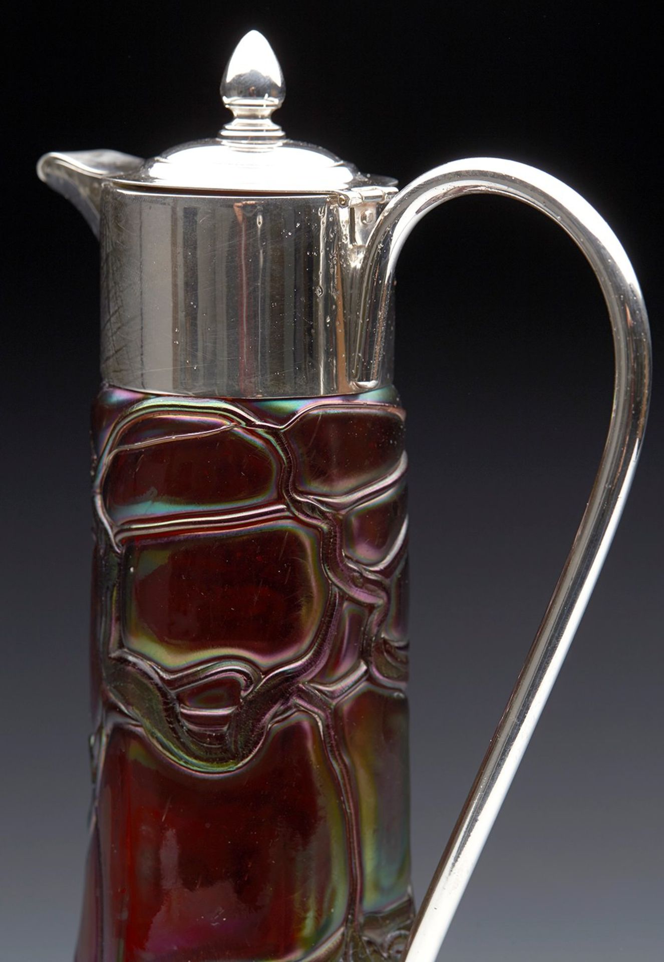 Art Nouveau Palme Konig Silver Mounted Wine Jug C.1900 - Image 8 of 10