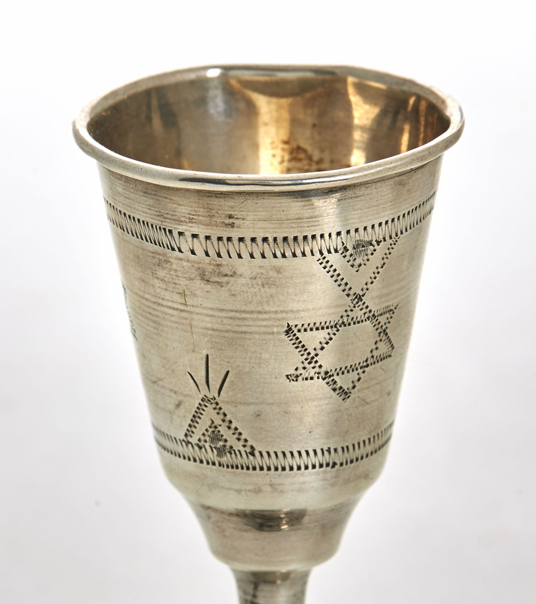 Pair Antique Kiddish Silver Cups Birmingham 1914 - Image 5 of 6