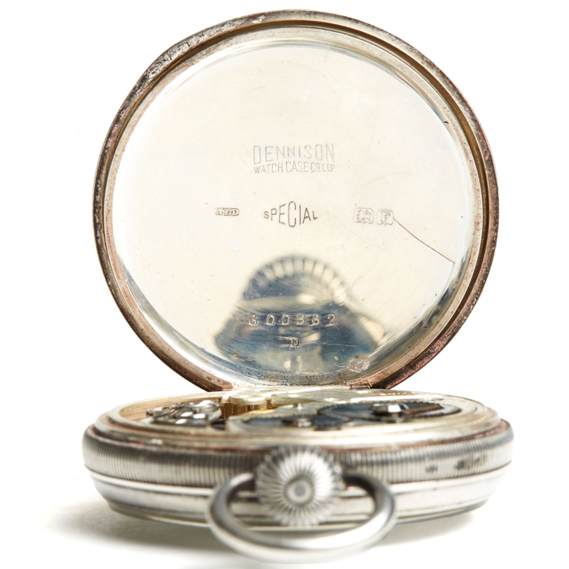 Vintage Swiss Bulla Denison Case Silver Pocket Watch C.1930 - Image 6 of 11