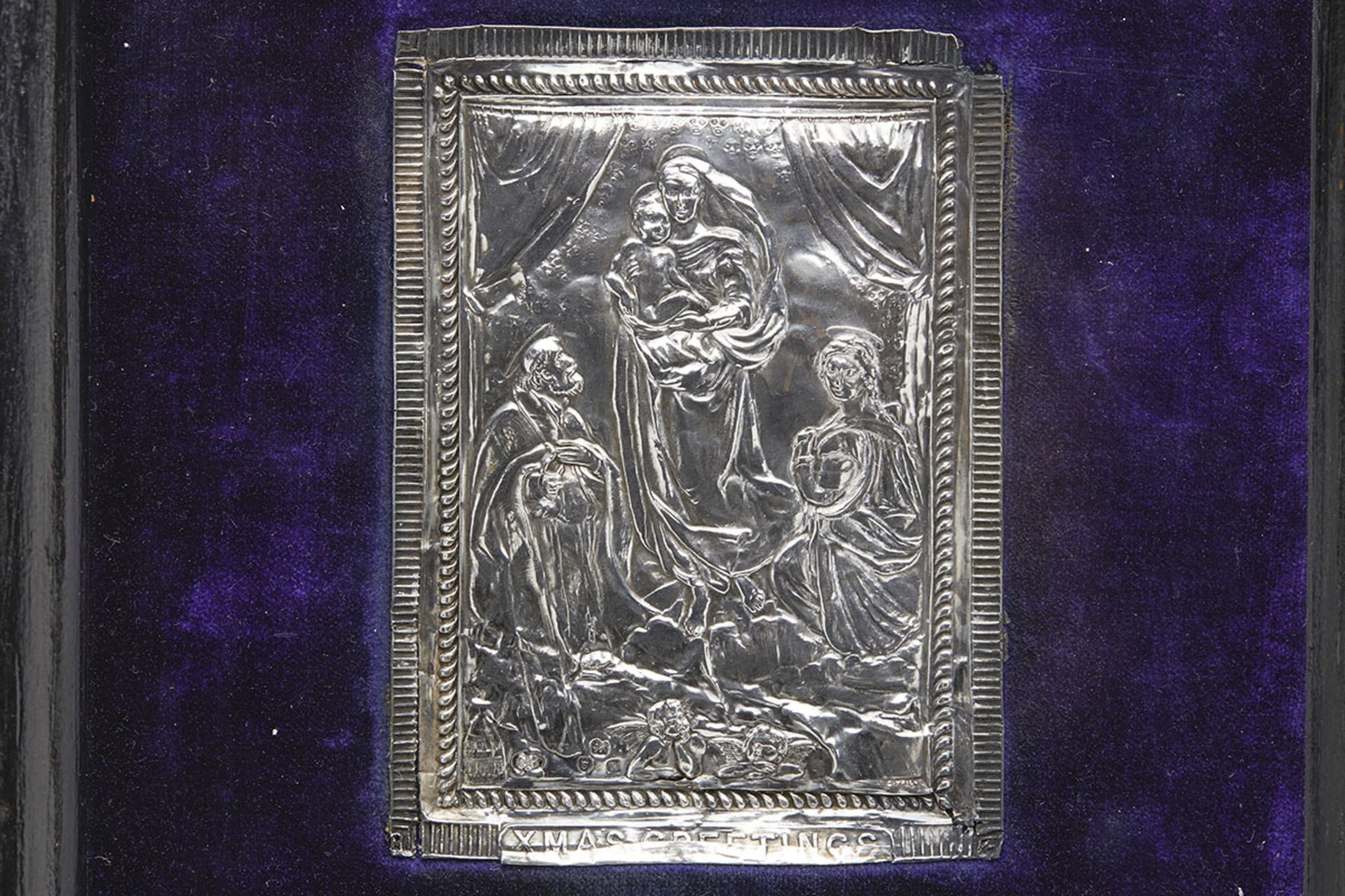 Antique Framed Silver Nativity Plaque Charles Boyton 1896 - Image 2 of 6