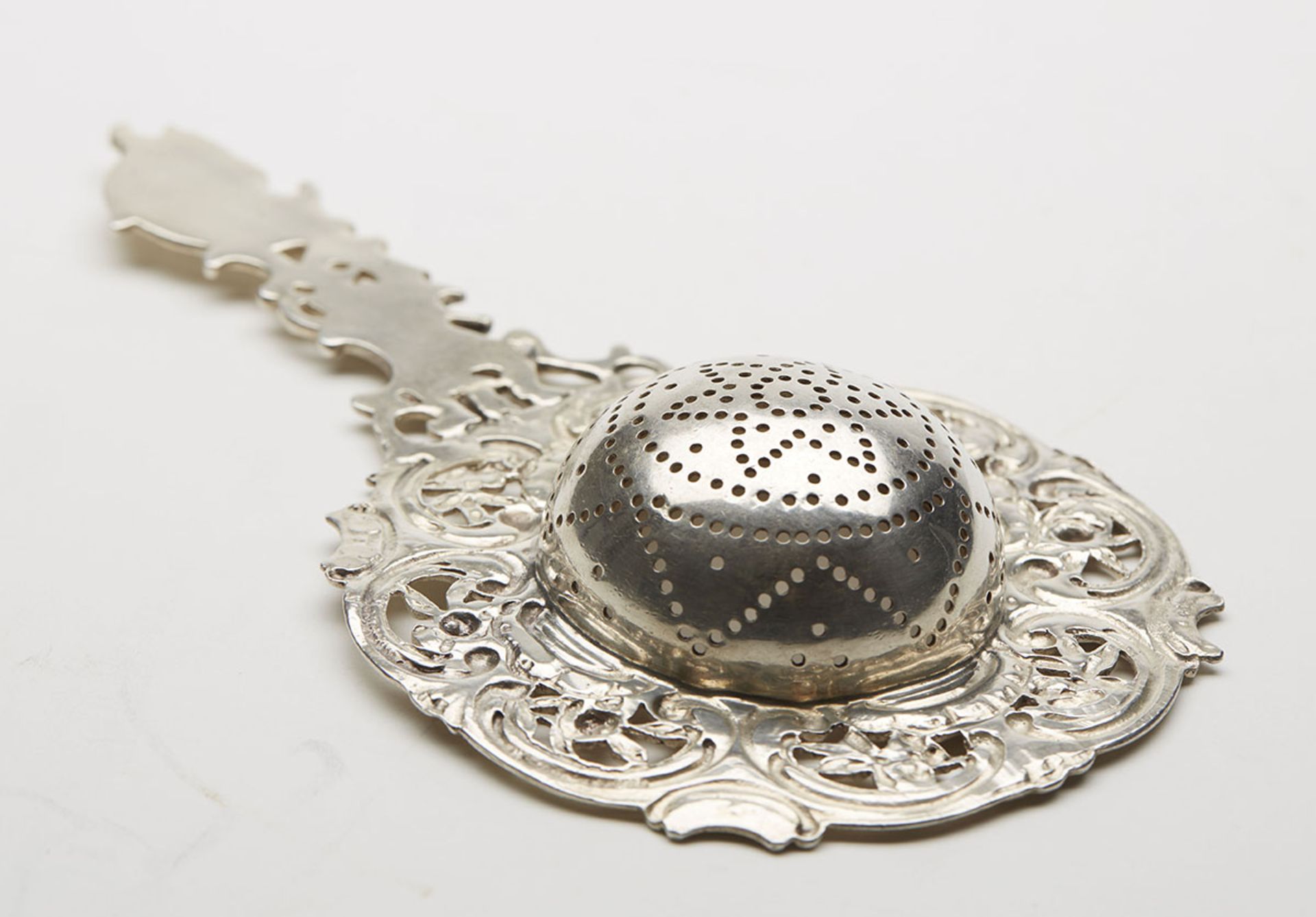 Antique Continental Ornate Silver Strainer 19Th C. - Image 3 of 8