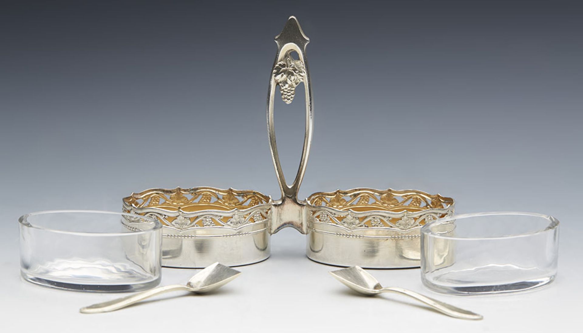 Secessionist German Wmf Twin Handled Silver Plated Salt C.1905 - Image 6 of 11