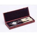 Antique Georgian Boxed Silver Cutlery Christening Set 1825