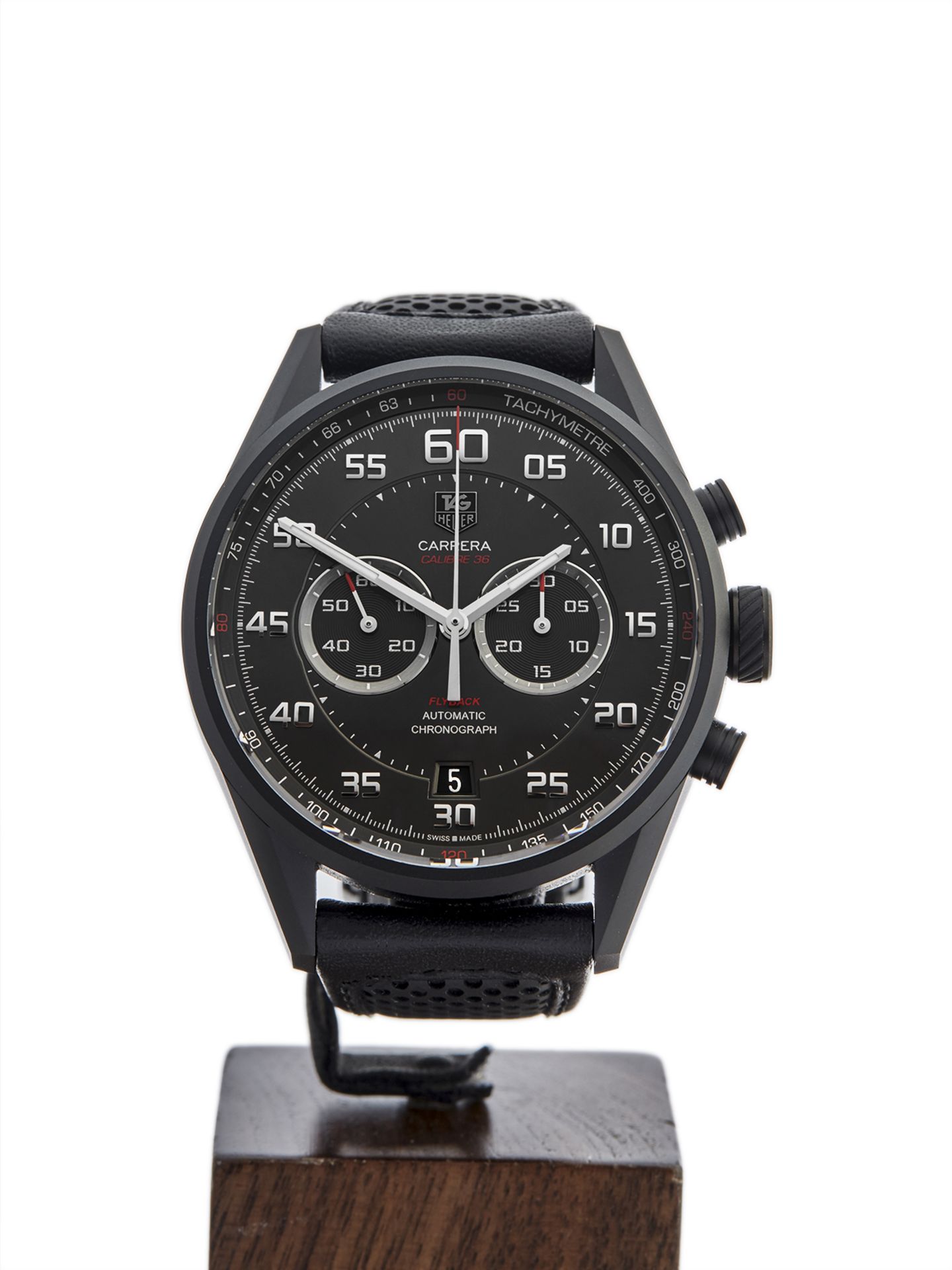 Tag Heuer Grand Carrera Flyback Chronograph 43mm PVD Coated Titanium CAR2B80.FC6325 - Image 2 of 8