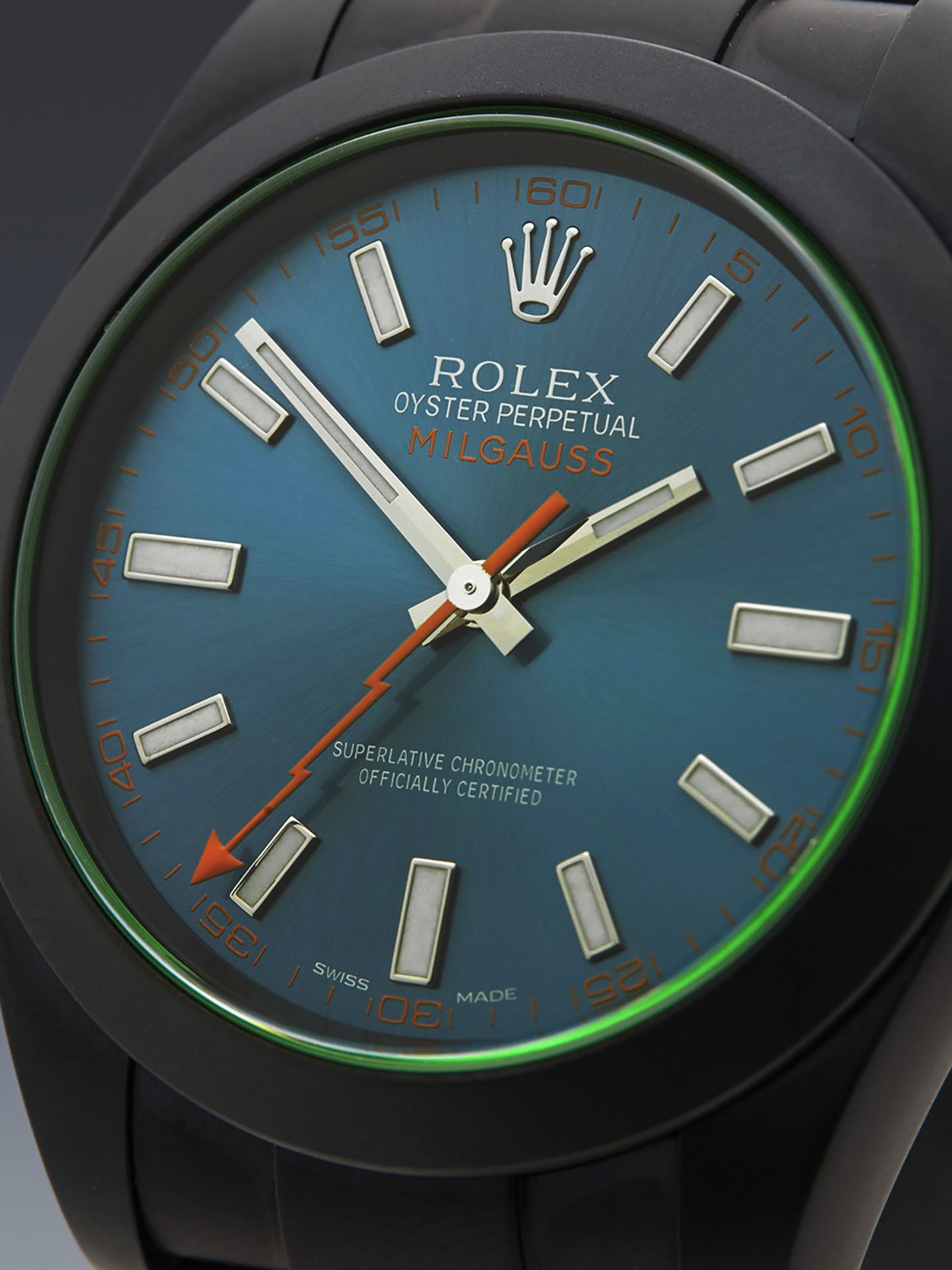 Rolex Milgauss Green Glass 40mm Black DLC Coated Stainless Steel 116400GV - Image 12 of 16