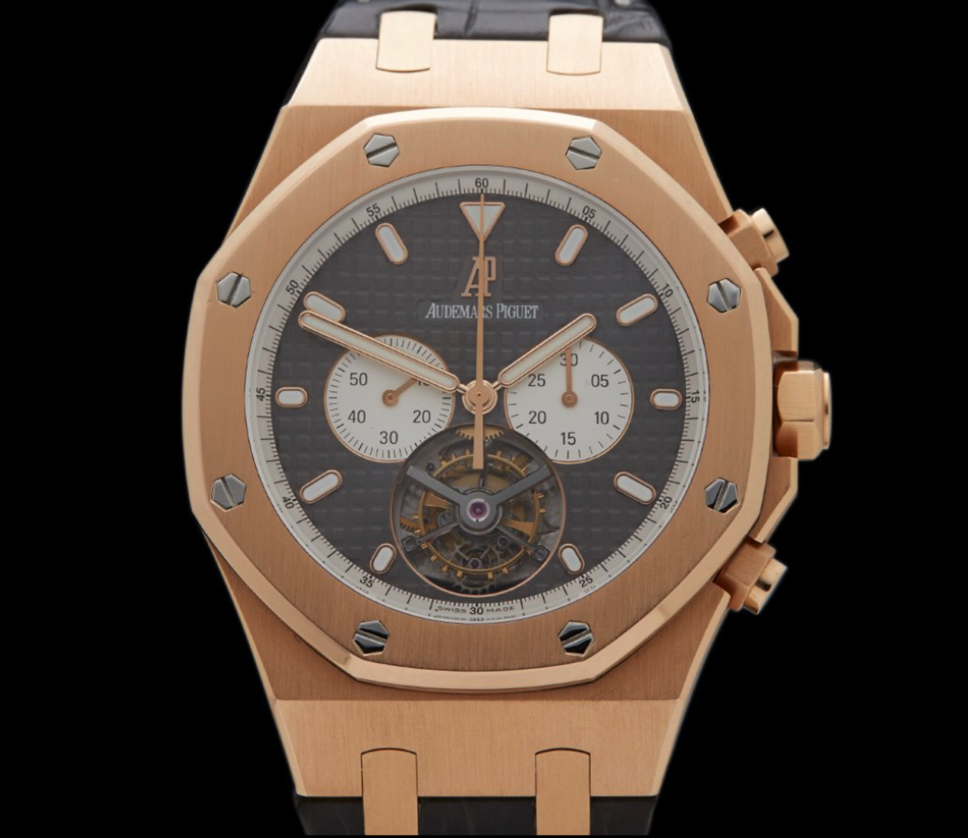 Royal Oak Xl Tourbillon Chronograph 18K Rose Gold Gents 25977 - Only 5% Buyers Premium. - Image 9 of 9