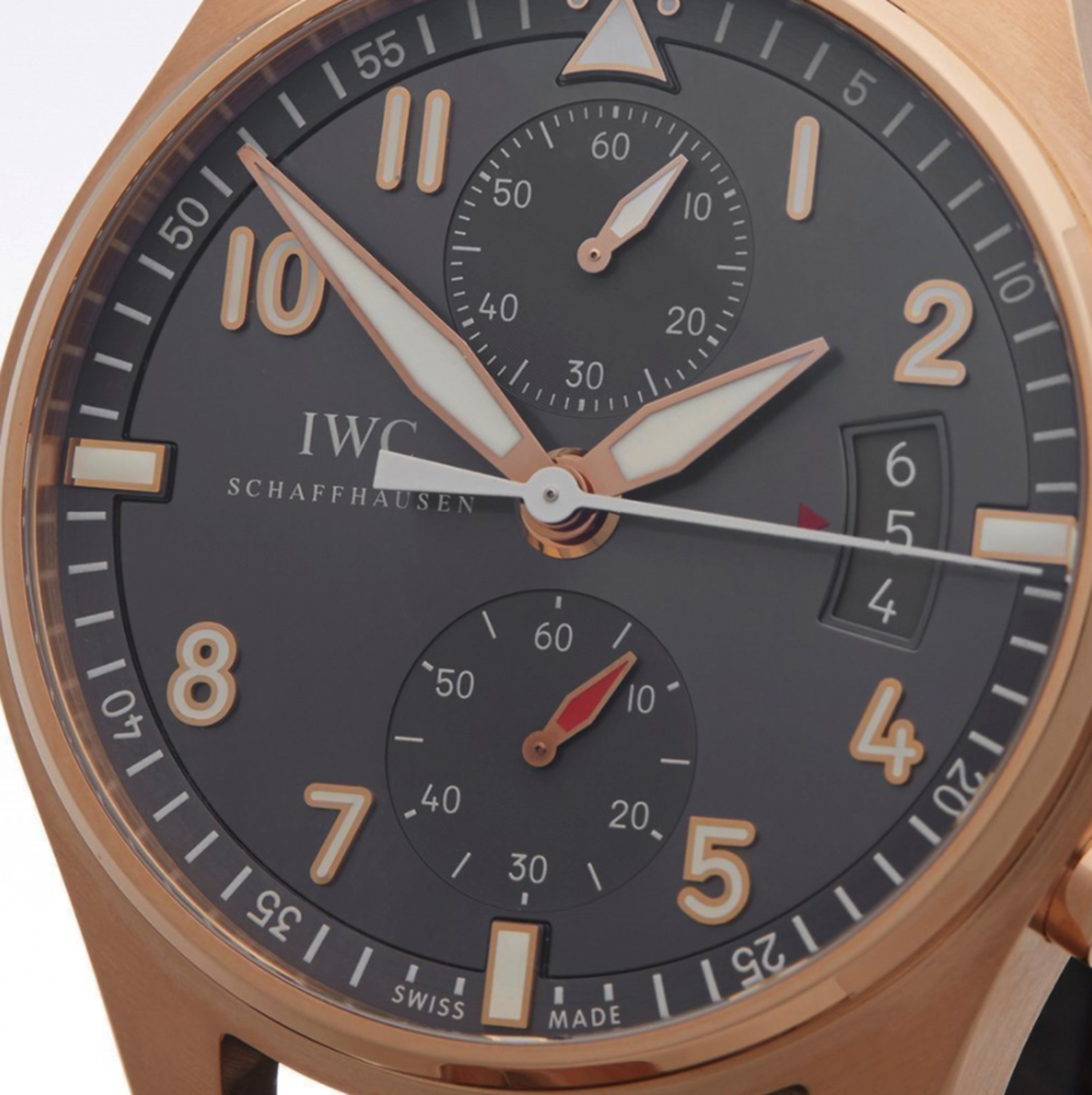 IWC Pilot's Chronograph Spitfire 43mm 18k Rose Gold IW387803 - Image 6 of 9