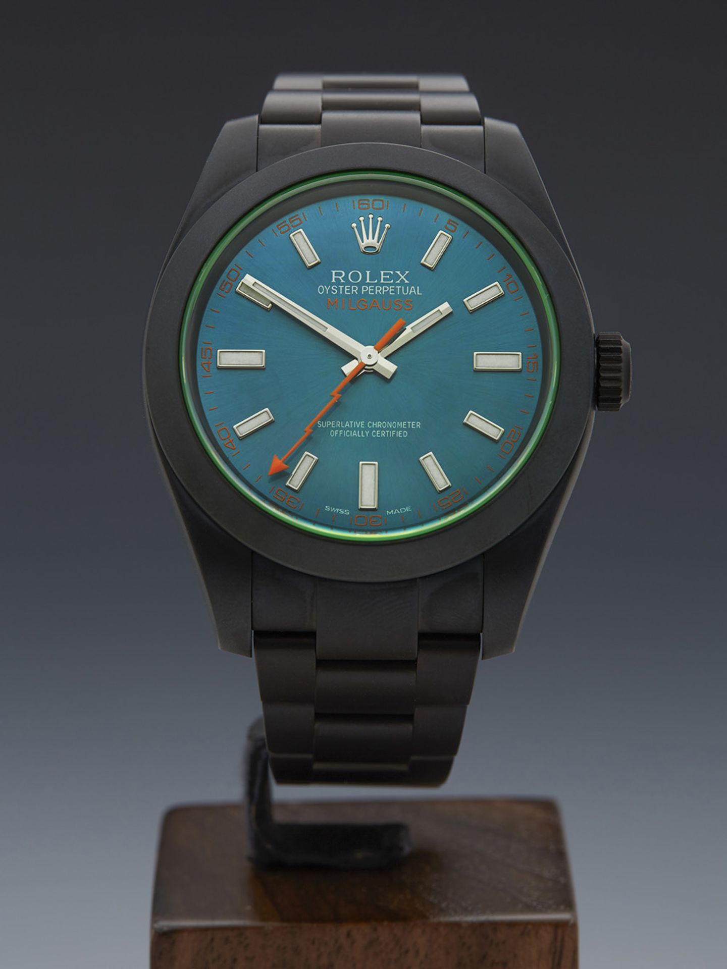 Rolex Milgauss Green Glass 40mm Black DLC Coated Stainless Steel 116400GV - Image 11 of 16