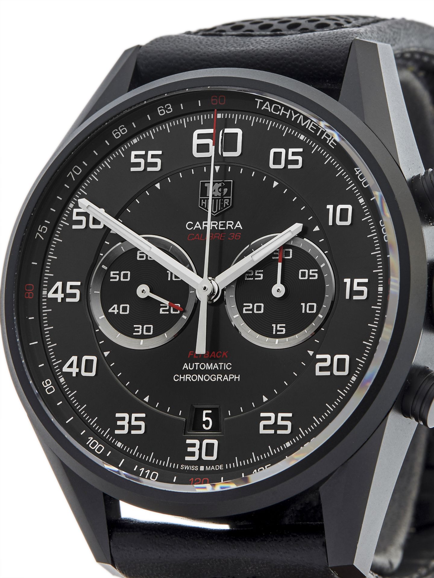 Tag Heuer Grand Carrera Flyback Chronograph 43mm PVD Coated Titanium CAR2B80.FC6325 - Image 3 of 8