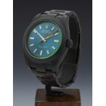 Rolex Milgauss Green Glass 40mm Black DLC Coated Stainless Steel 116400GV