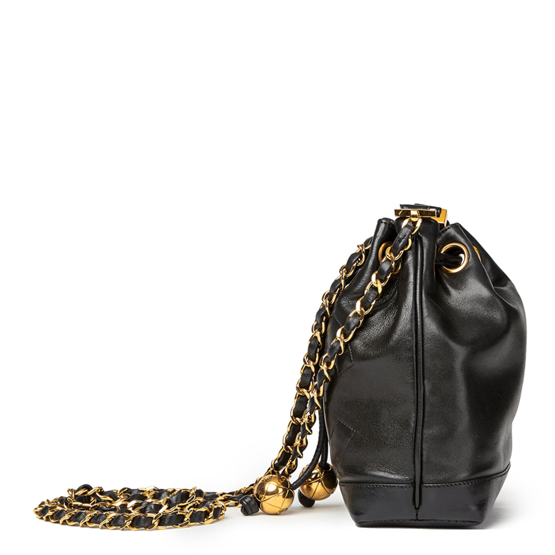 Chanel Black Lambskin Vintage Mini Bucket Bag - Image 2 of 11