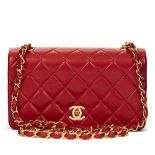 Chanel Red Quilted Lambskin Vintage Mini Flap Bag