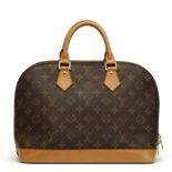 Louis Vuitton Brown Coated Monogram Canvas Alma PM